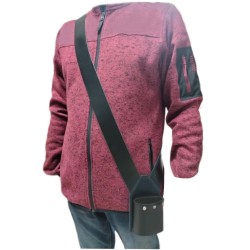 Porta estandarte de cuero cruzado con cubilete 250