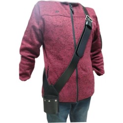 Porta estandarte de cuero cruzado con cubilete 250