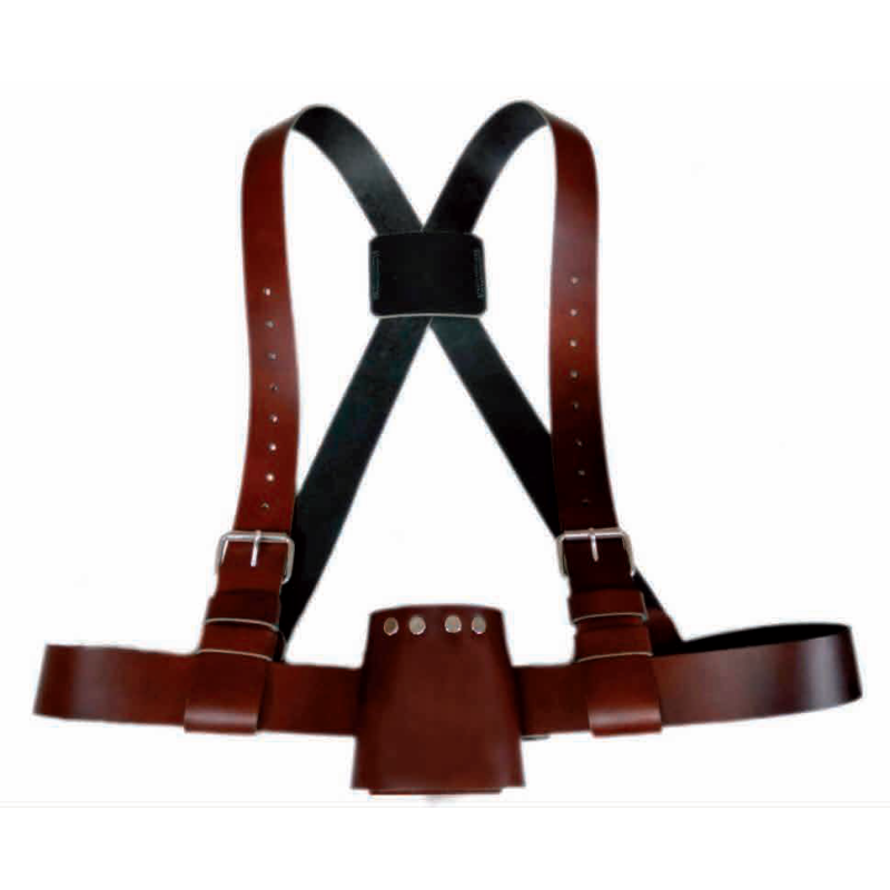 Porta estandarte de cuero con tirantes y cubilete 251