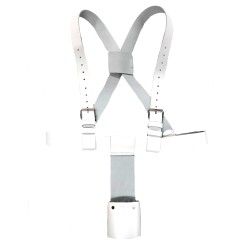 Porta estandarte de cuero con tira larga de piel tirantes y cubilete 252