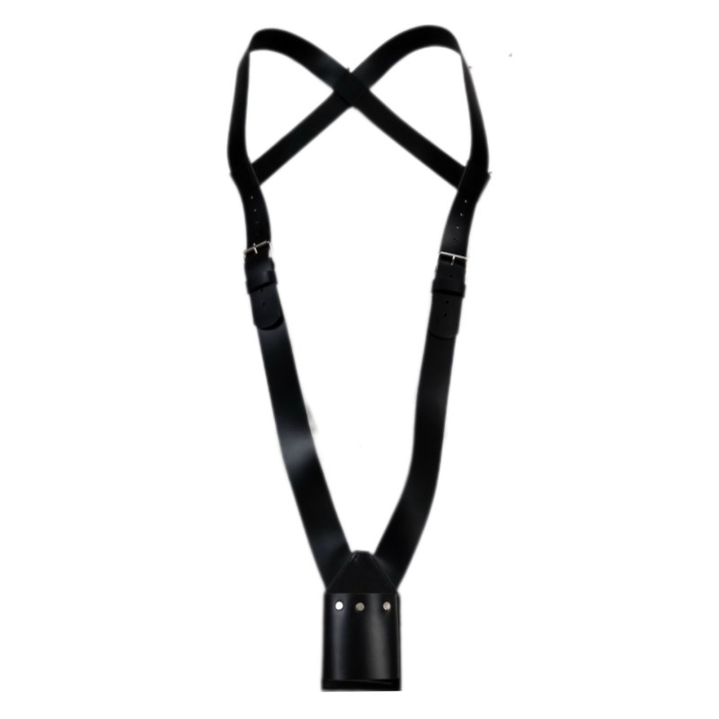 Porta estandarte extra largo de cuero con cubilete centro 256