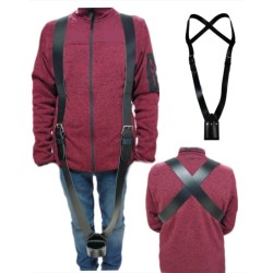 Porta estandarte extra largo de cuero con cubilete centro 256