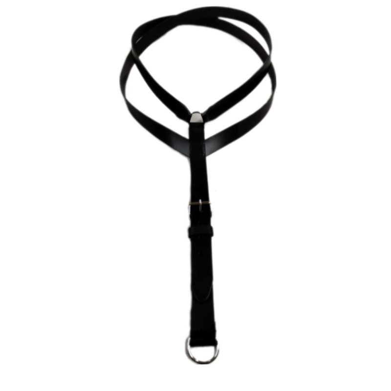 Porta estandarte de cuero ajustable con piquete redondo