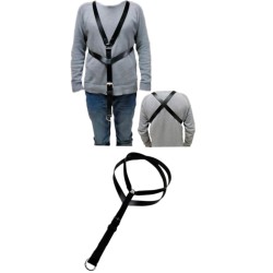 Porta estandarte de cuero ajustable con piquete redondo