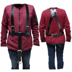 Porta estandarte cuero ajustable de tirantes con tira larga y piquete redondo 258