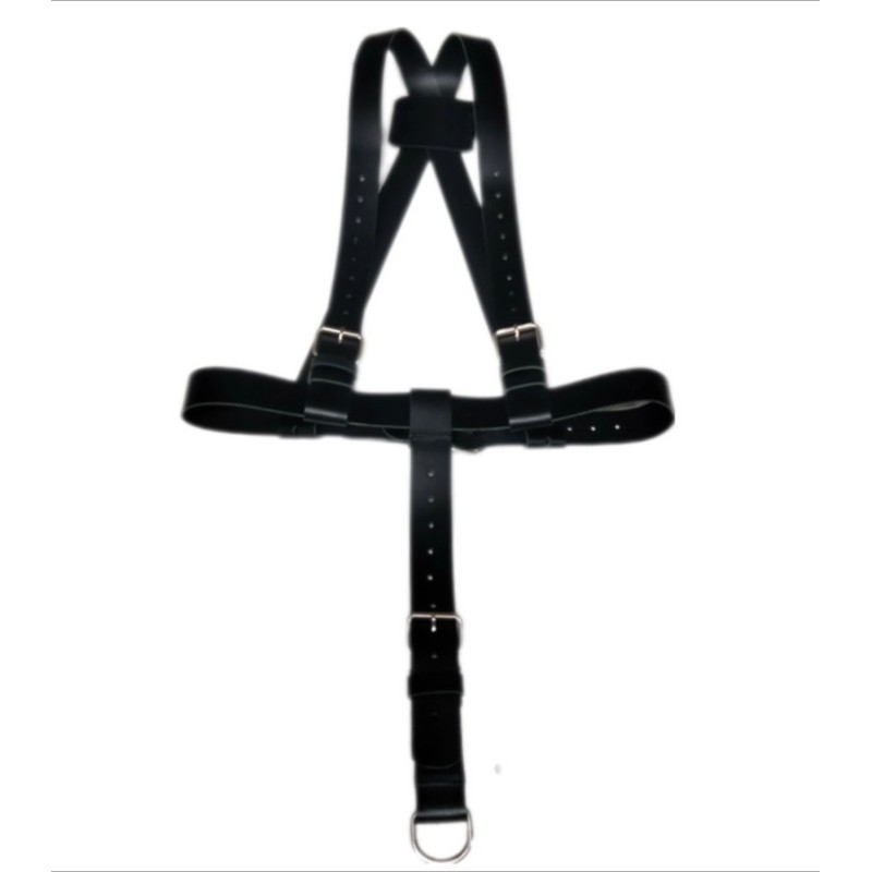 Porta estandarte cuero ajustable de tirantes con tira larga y piquete redondo 258