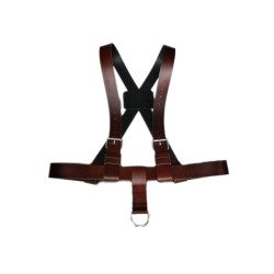 Porta estandarte cuero ajustable de tirantes con tira corta y piquete redondo 259