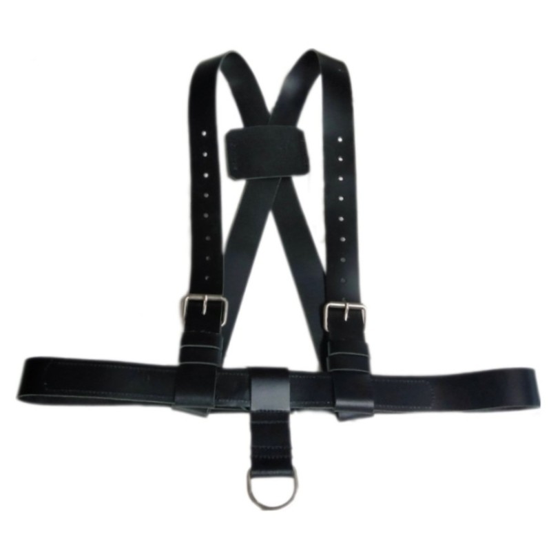 Porta estandarte cuero ajustable de tirantes con tira corta y piquete redondo 259